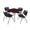 Kee Kee Square Table & Chair Set, Wood, Metal, Plastic Top, Mahogany TB3636MHBPCM47BK - alternate 1